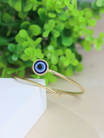 Gold-Plated Evil Eye Charm Bracelet