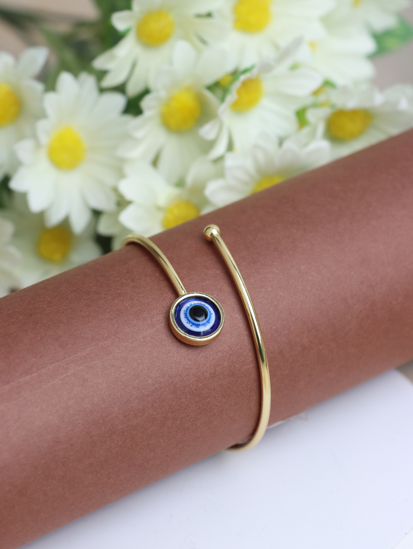 Gold-Plated Evil Eye Charm Bracelet