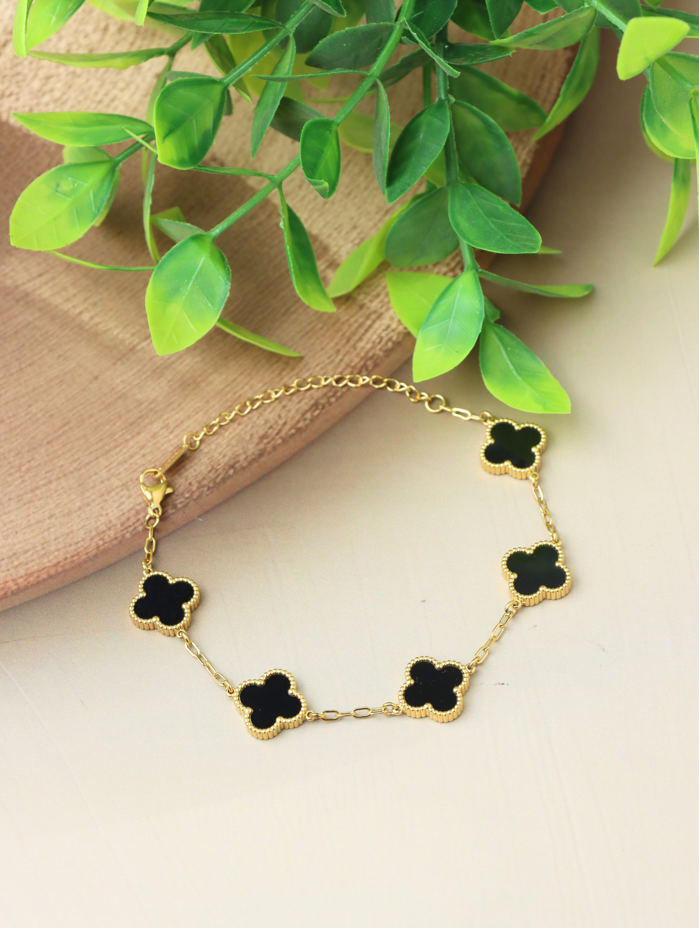 Black Flower Bracelet