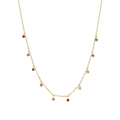 Colorful Round Zircon Necklace Necklace