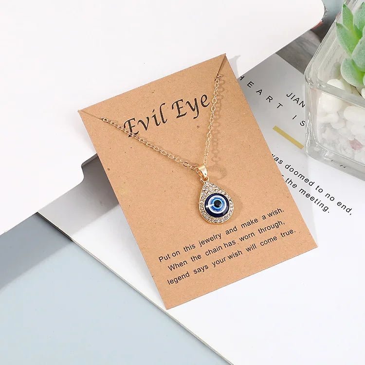 Hollow Out Blue Evil Eye Necklace